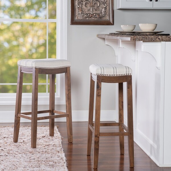 Copper Grove Willamette Linen Topped Bar Stool