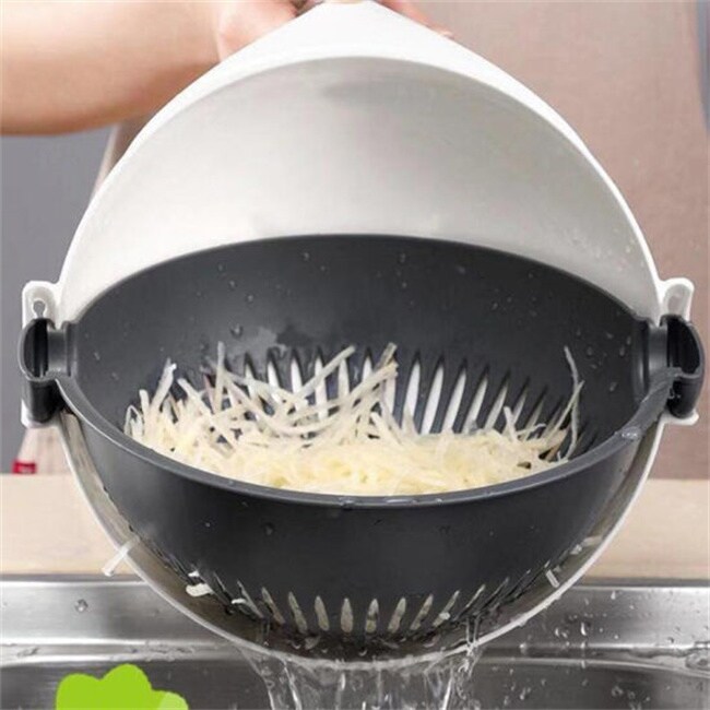 Vegetable Cutter with Drain Basket Portable Kitchen Tool   normal