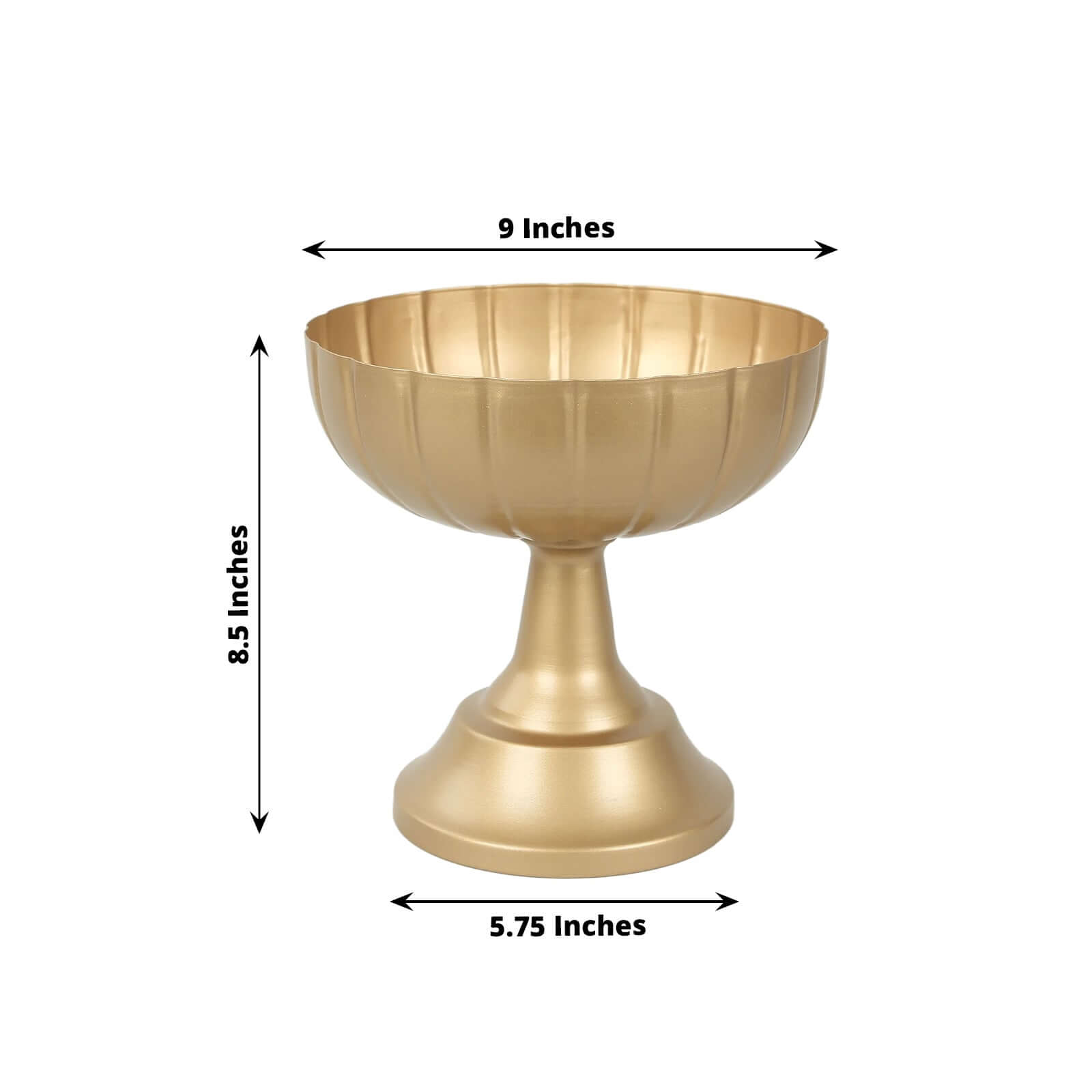 4 Pack Gold Metal Compote Pedestal Bowl Flower Vases in Grecian Urn Style, Decorative Vases Floral Wedding Centerpieces - 8.5