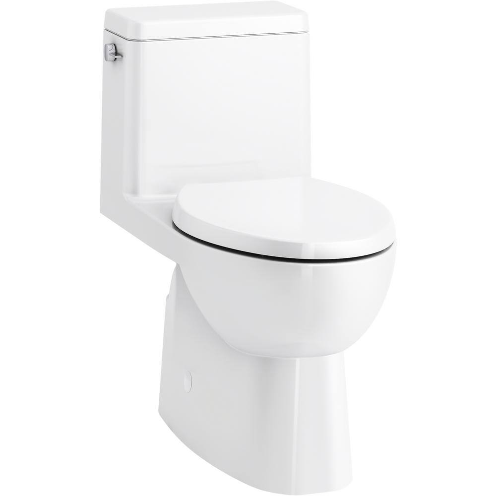 KOHLER Reach 16.5 in. H 1-piece 1.28 GPF Single Flush Elongated Toilet in White (Seat Included) K-78080-0