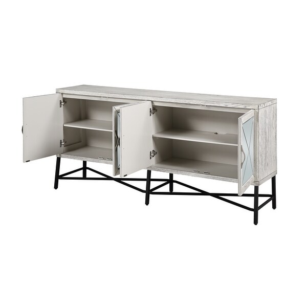 Somette Gabby Hazy White Four Door Media Credenza - 72