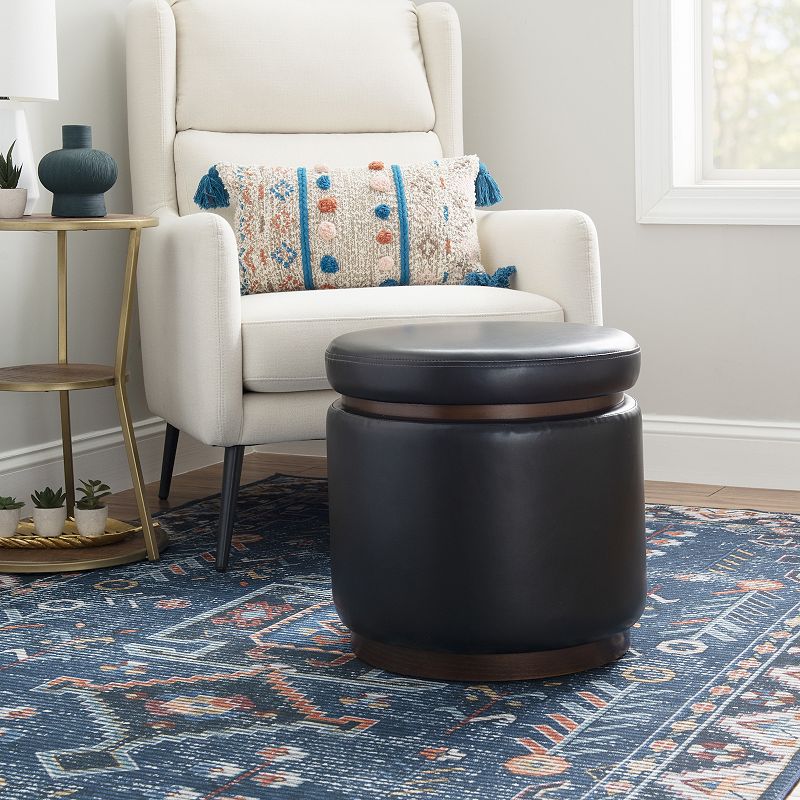 Linon Blanche Storage Ottoman