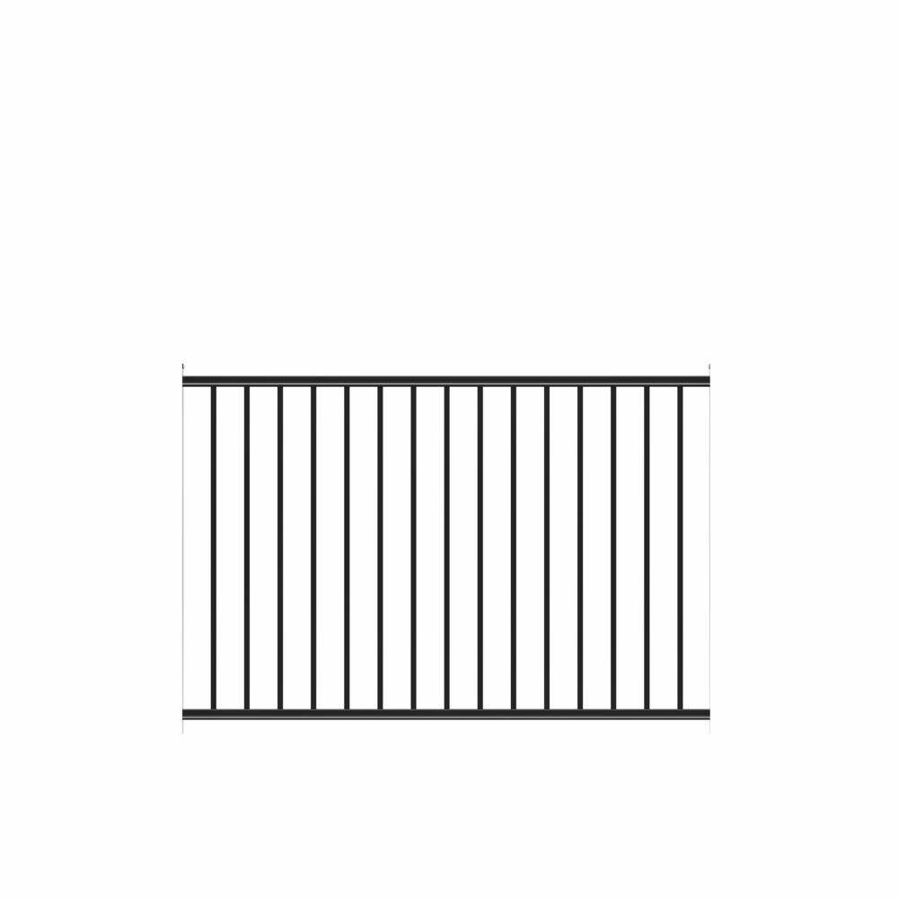 Barrette Outdoor Living Beechmont Heavy-Duty 4 ft. H x 6 ft. W Black Aluminum Pre-Assembled Fence Panel 73008974