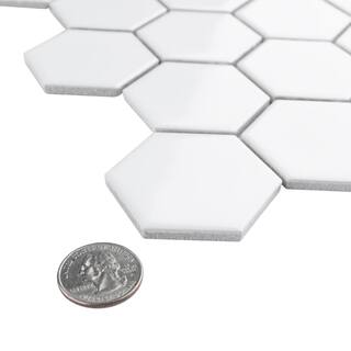 Merola Tile Metro 2 in. Hex White Porcelain Mosaic Tile (10.0 sq. ft.Case) FXLM2HGW