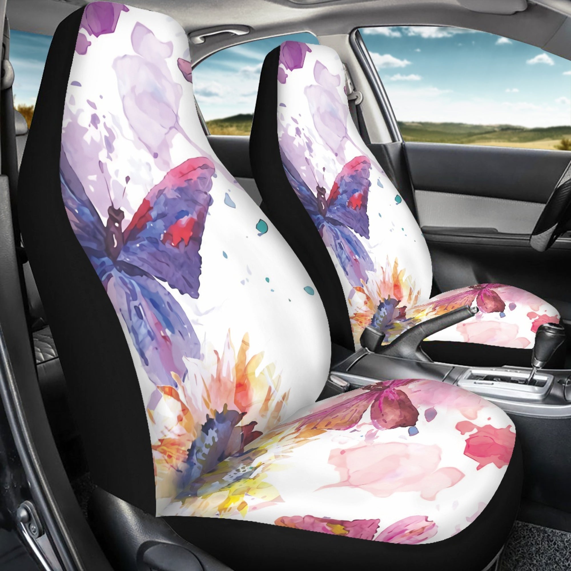 Bivenant Store Butterfly Styling Car Seat Covers Front Universal Resistant Covers Set Compatible Washable Easy Fit