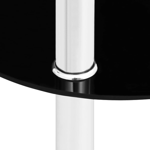 2-Tier Side Table Transparent and Black 15