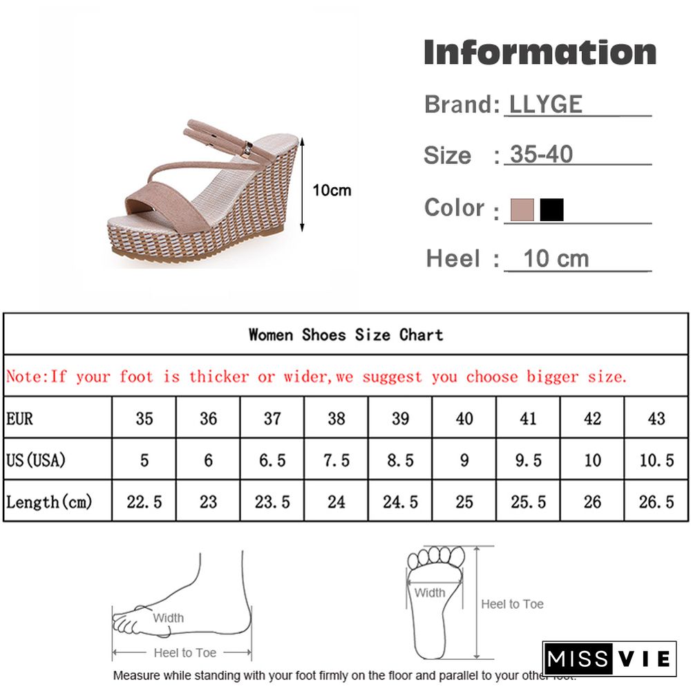 Platform Sandals Wedge Woman Shoes Fashion Elegant Ladies Slippers Summer Women Sandalias Peep Toe High Heels Female Slides