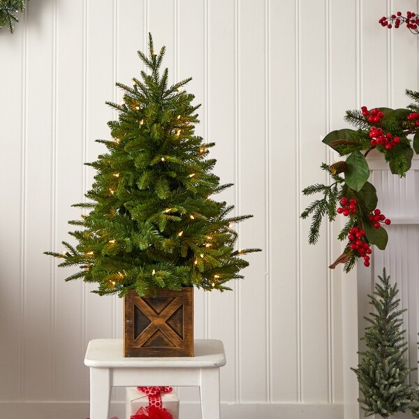 3' Finland Fir Christmas Tree in Decorative Planter