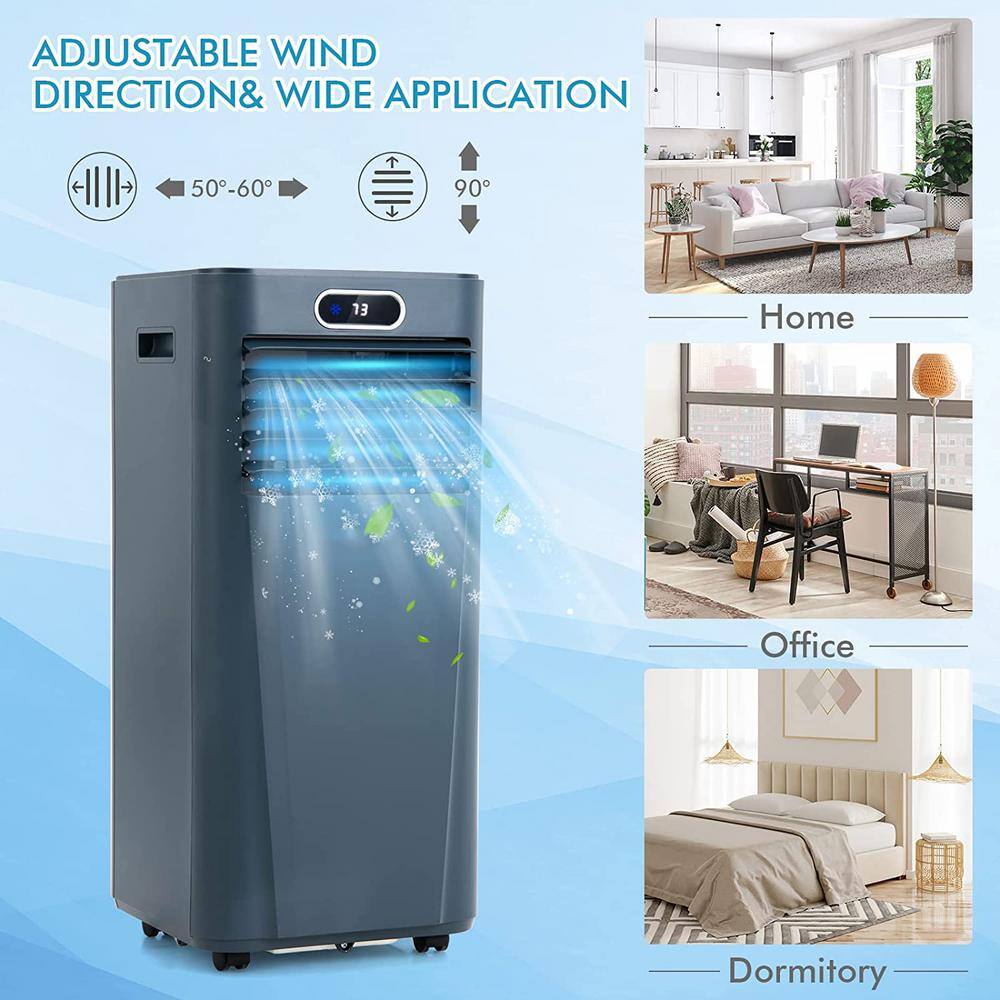 Gymax 3-in-1 8000 BTU (ASHRAE) 5300 (DOE) BTUPortable Air Conditioner AC Unit Air Cooler with 24H Timer Dark Blue GYM09753