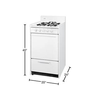 Summit Appliance 20 in. 2.46 cu. ft. LP Gas Range in White Battery Powered WLM110P