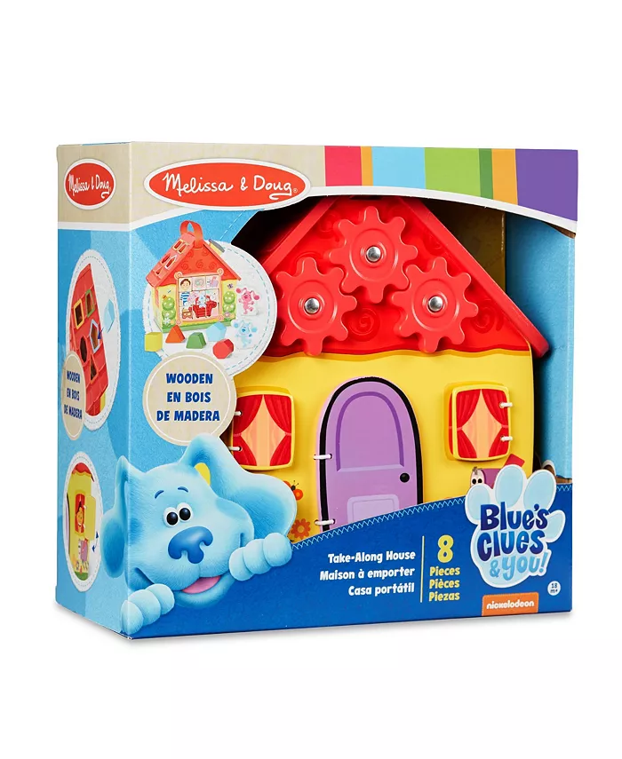 Melissa and Doug Melissa and Doug Blues Clues and You! Wooden Take-Along House Shape Sorter Activity Play Set (8 Pieces)