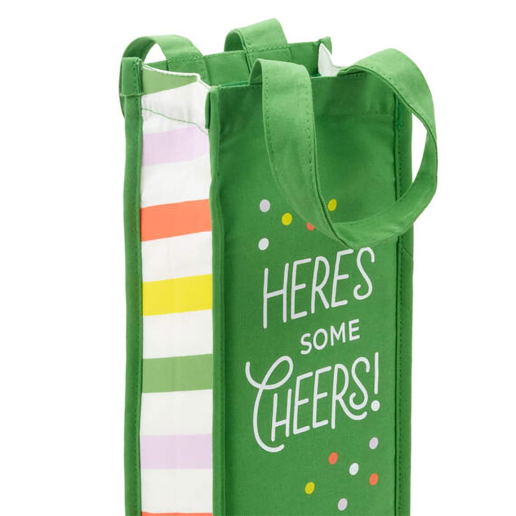 Hallmark  Here's Some Cheers Canvas Wine Bag