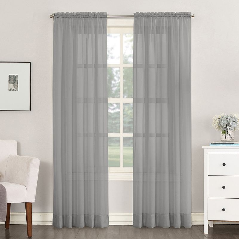 No. 918 Emily Solid Sheer Voile Rod Pocket Single Window Curtain Panel