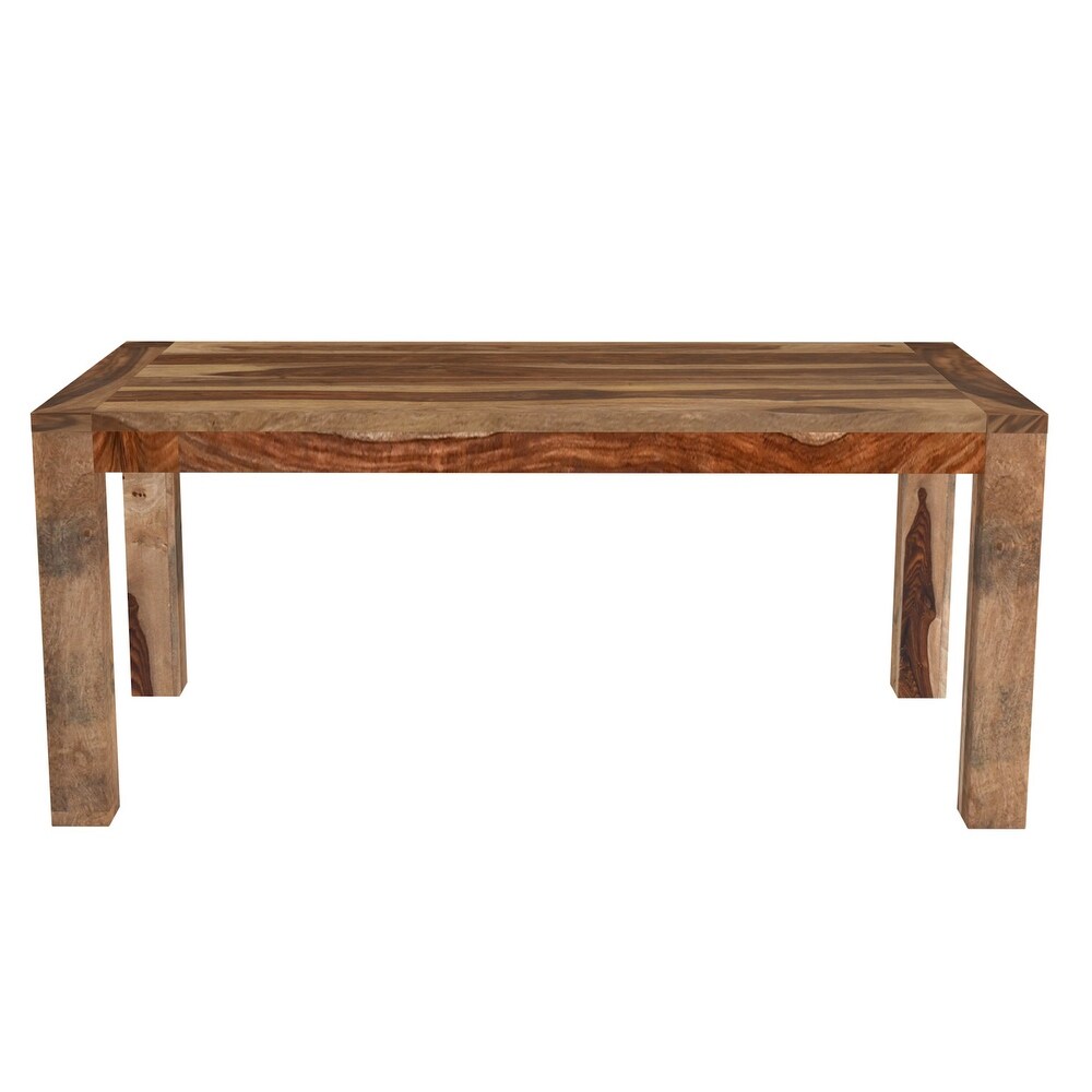 Rustic Modern Solid Wood Rectangular Dining Table in Dark Sheesham