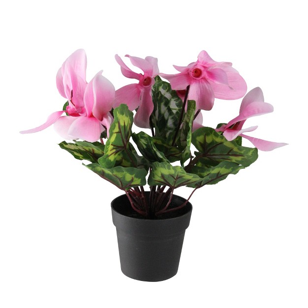 Pink Potted Cyclamen Spring Artificial Floral Arrangement