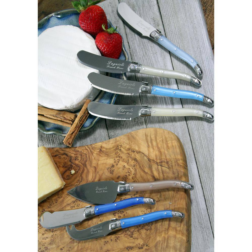 Laguiole 7-Piece Cream and Blue Cheese Knife and Spreader Set LG032