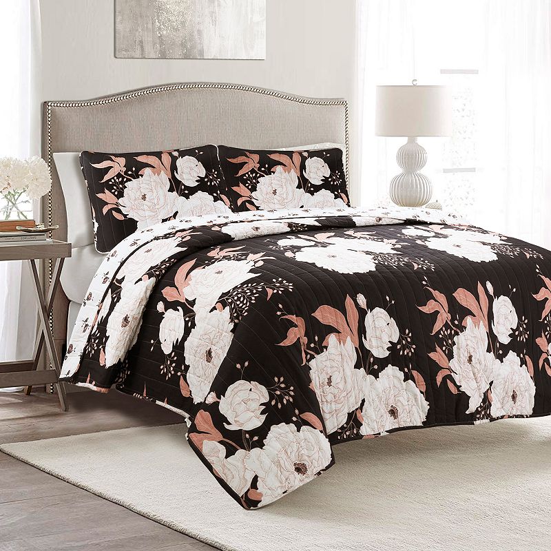 Lush Decor Zinnia Floral Quilt Set