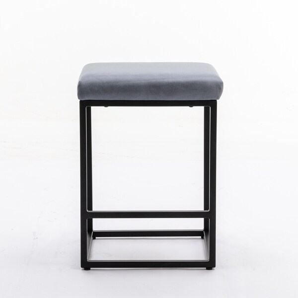 Backless Modern Barstools with Faux Leather