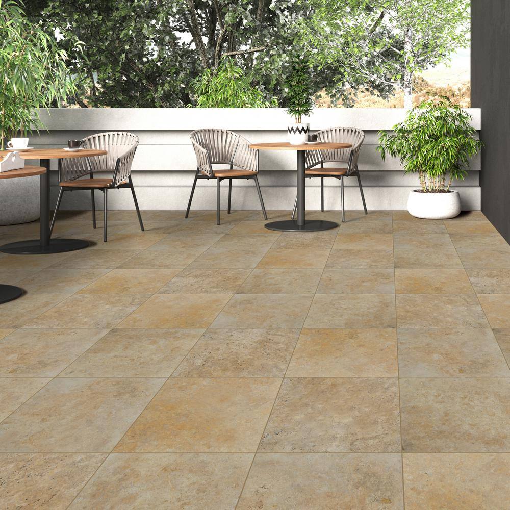 MSI Riviera Gold 16 in. x 16 in. Square Tumbled Travertine Paver Tile (20 Pieces35.6 sq. ft.Pallet) LPAVTRIV1616TL