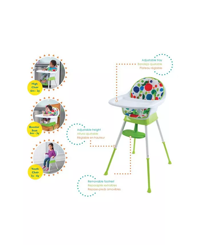 Creative Baby The Very Hungry Caterpillar 3-in-1 Convertible High Chair， Playful Dots - By Creative Baby