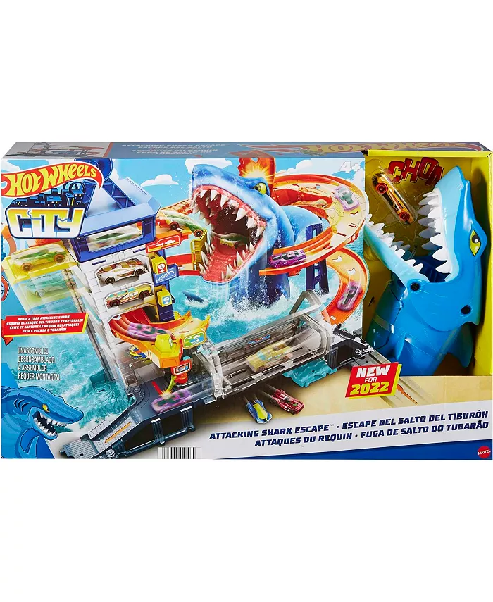 Hot Wheels City Shark Escape Track Set  Multi-Level Playset