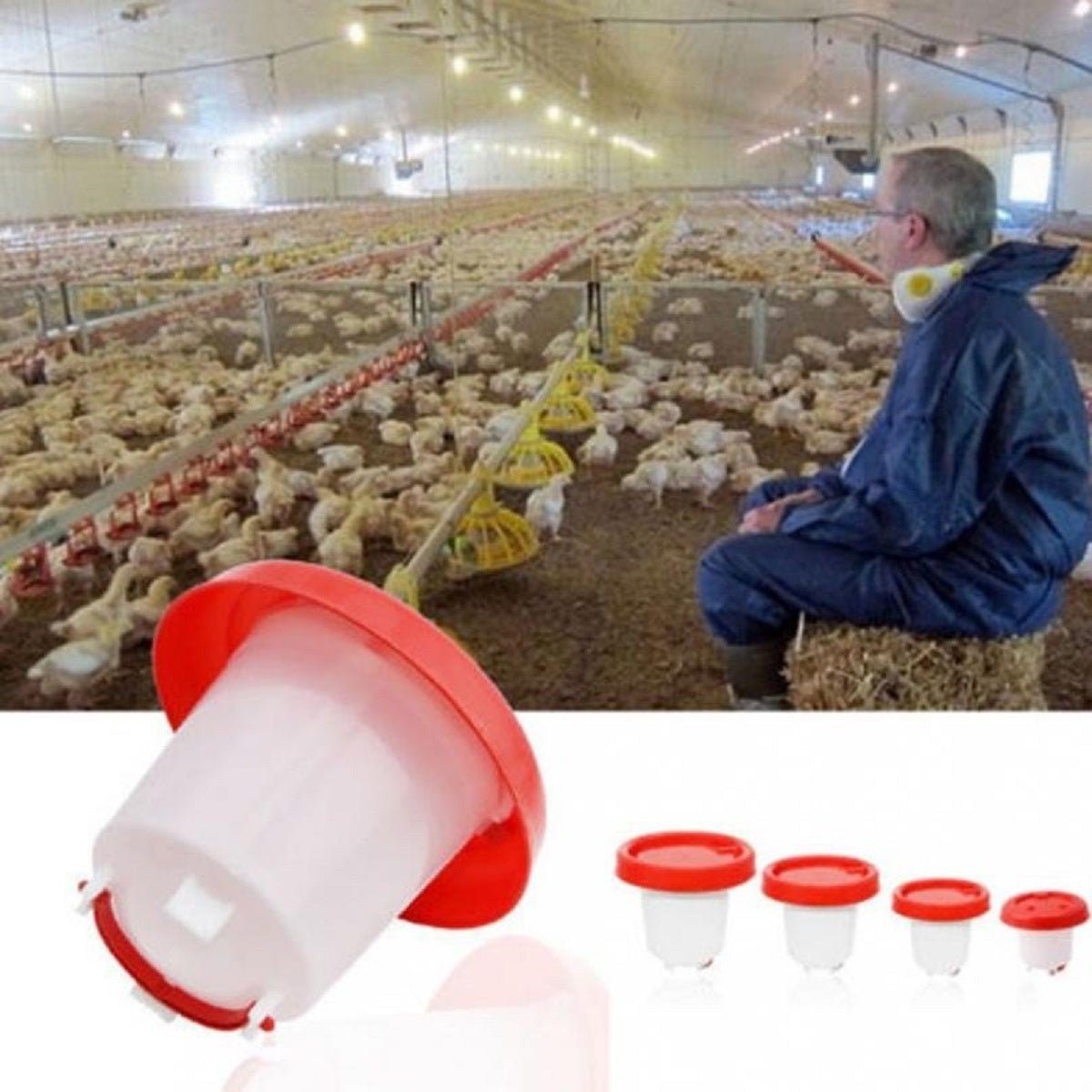 Binpure Poultry Hen Food Water Feeder Plastic Poultry Drinker Accessories