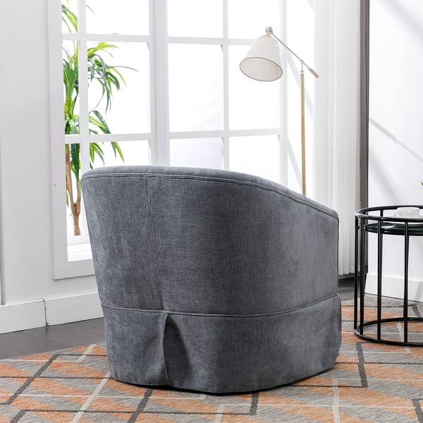 360-Degree Swivel Metal Base Accent Armchair Modern Linen Padded Seat Living Room Accent Chairs， Soft Comfortable Chair