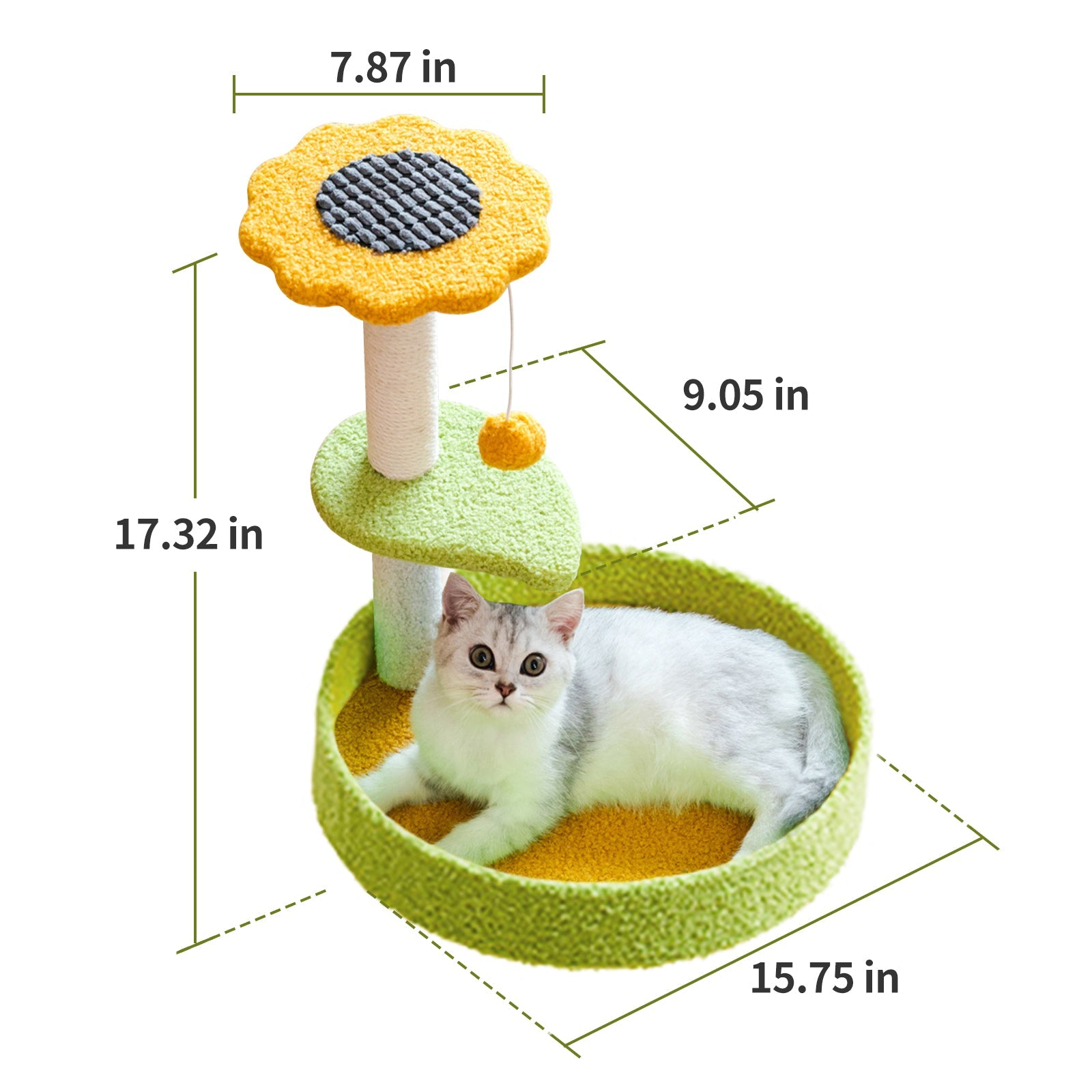 Tawatiler Cat Scratching Posts,Cat Tower for Indoor Cats, Multi-Level Cat Tree with Cat Bed,Cat Activity Tree with Dangling Ball & Platform for Kittens Small Cats