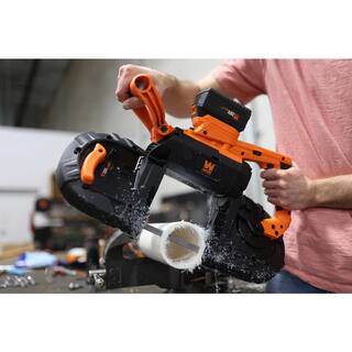 WEN 20-Volt Max 5 in. Variable Speed Cordless Portable Metal Band Saw with 5.0 Ah Lithium-Ion Battery and Charger 20496