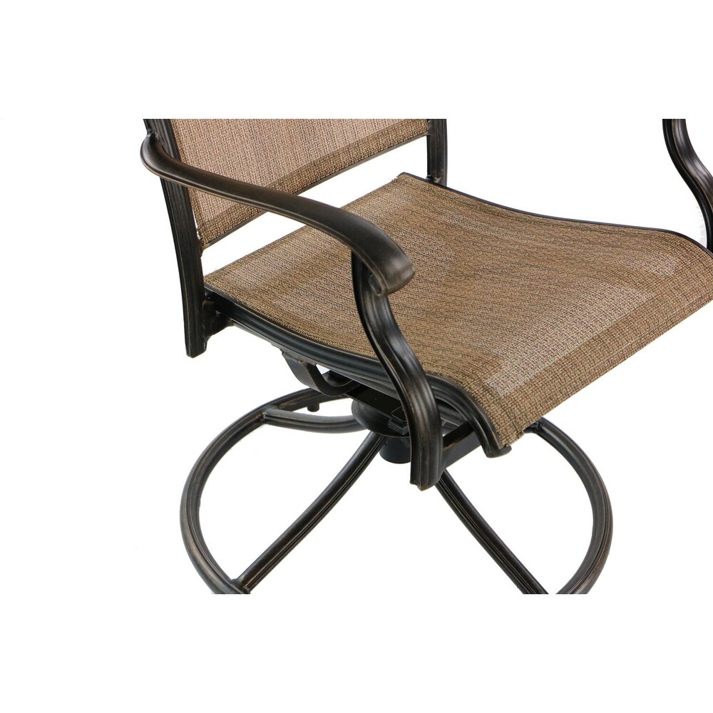 Hanover Fontana 9 Piece Dining Set with Eight Swivel Rockers and a 60 In. Square Dining Table