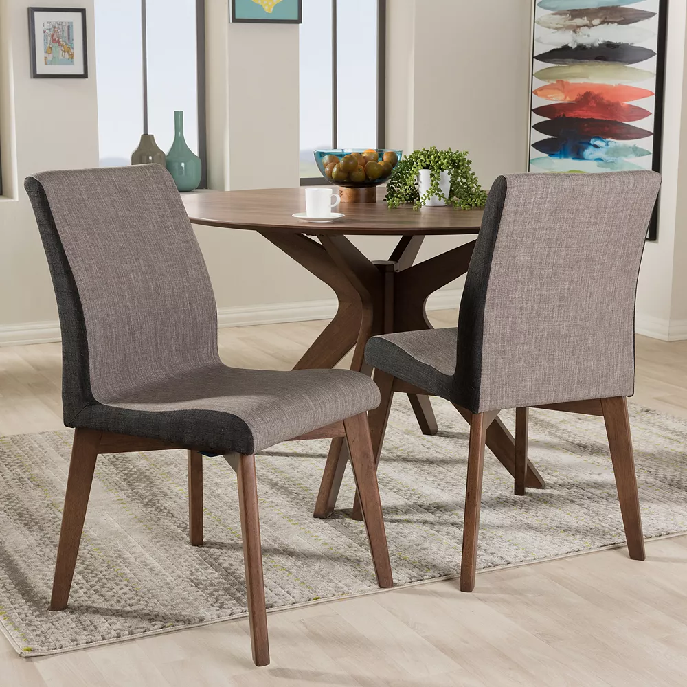 Baxton Studio Kimberly Mid-Century Dining Chair 2-piece Set