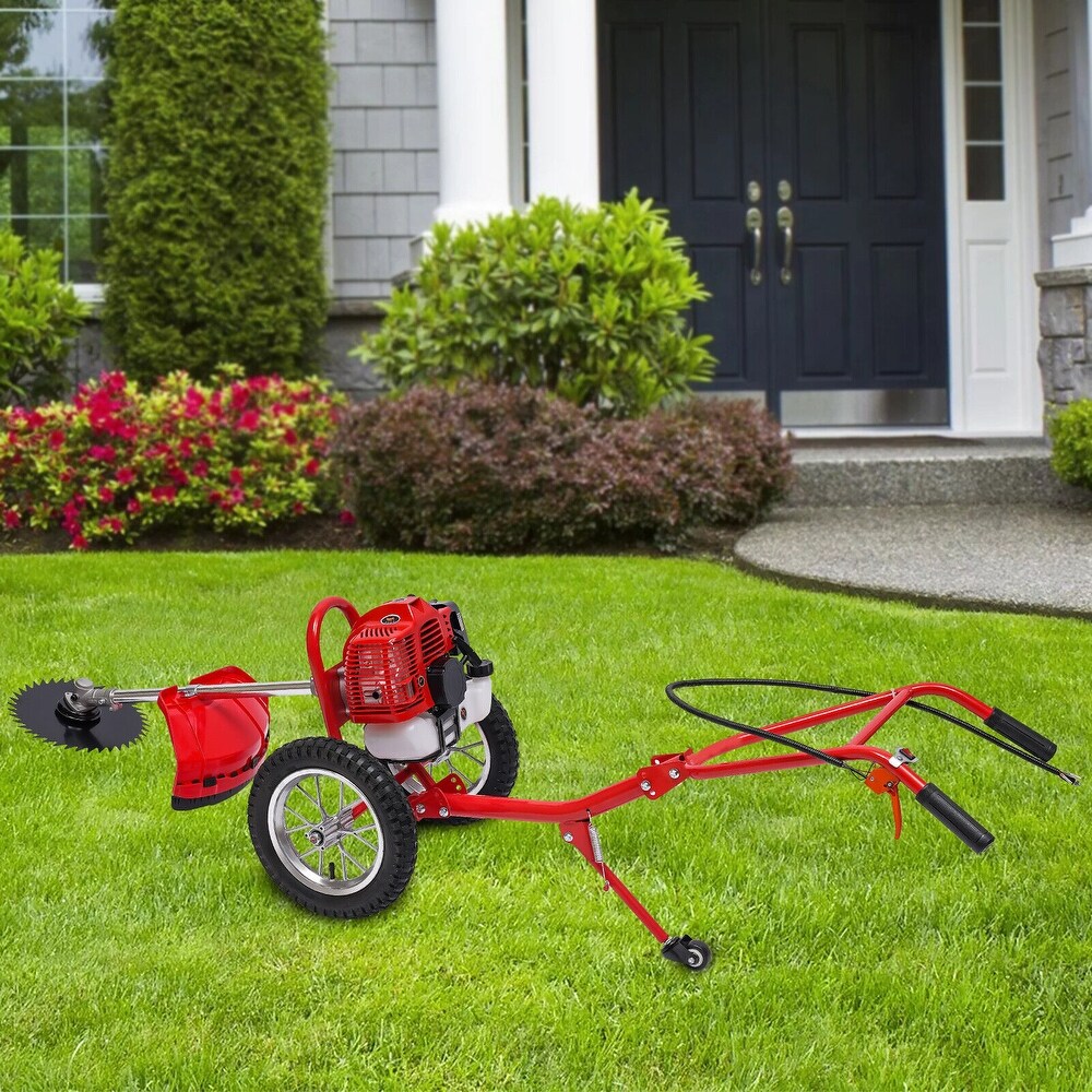 Two Stroke Lawn Mower Gasoline Lawn Mower Hand Push Irrigation Mower   57.1*17.2*27.6inch