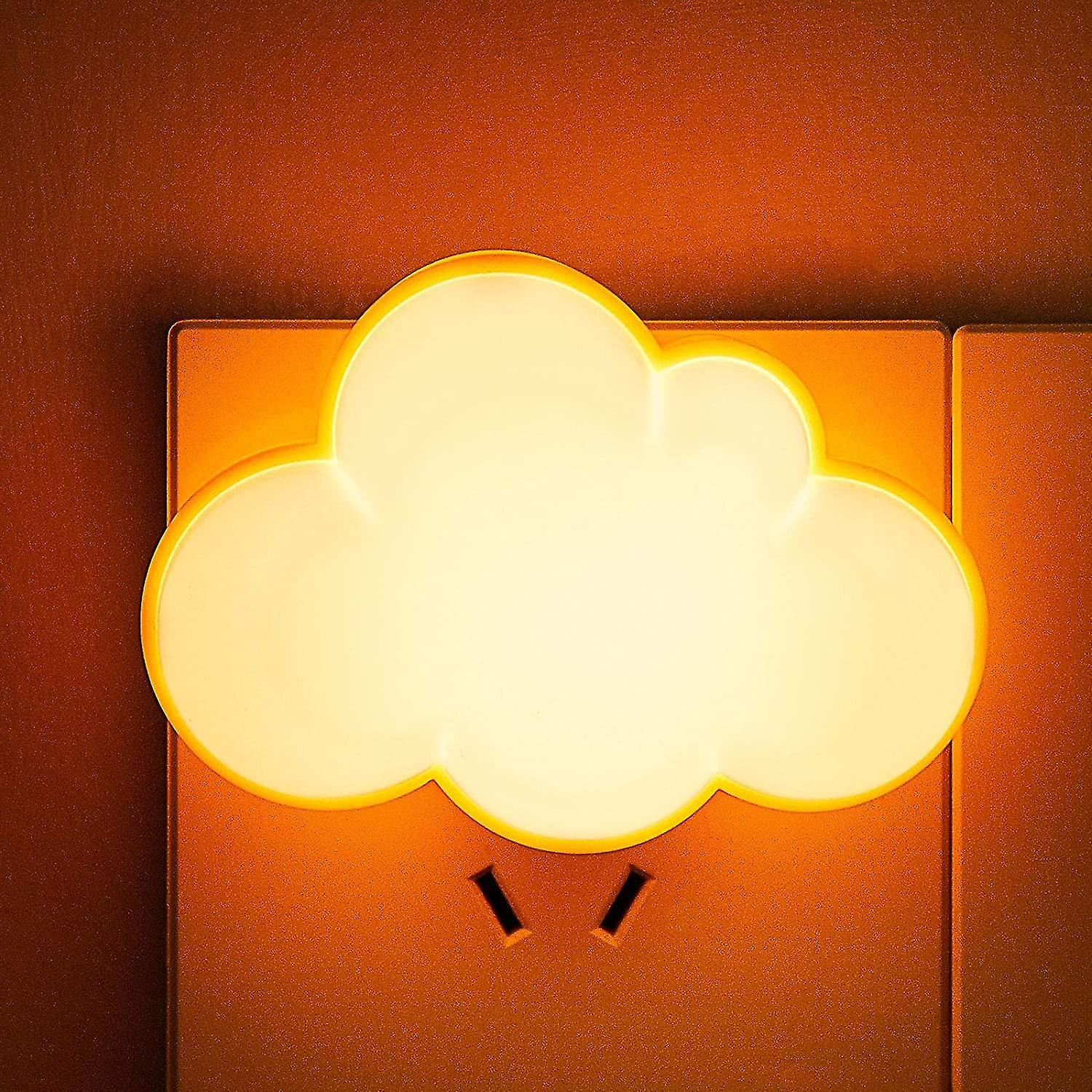 2 Pieces Led Cloud Night Light Warm Sensor Plug In Lamp Night Cloud Shaped Wall Night Light