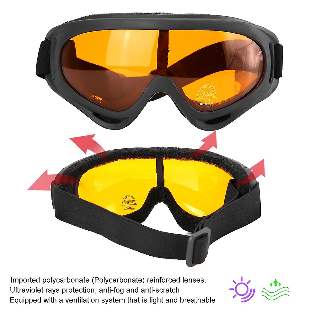 Uv400 Protection Windproof Anti-shock Goggles Motorcycle Sports Ski Glasses(orange)