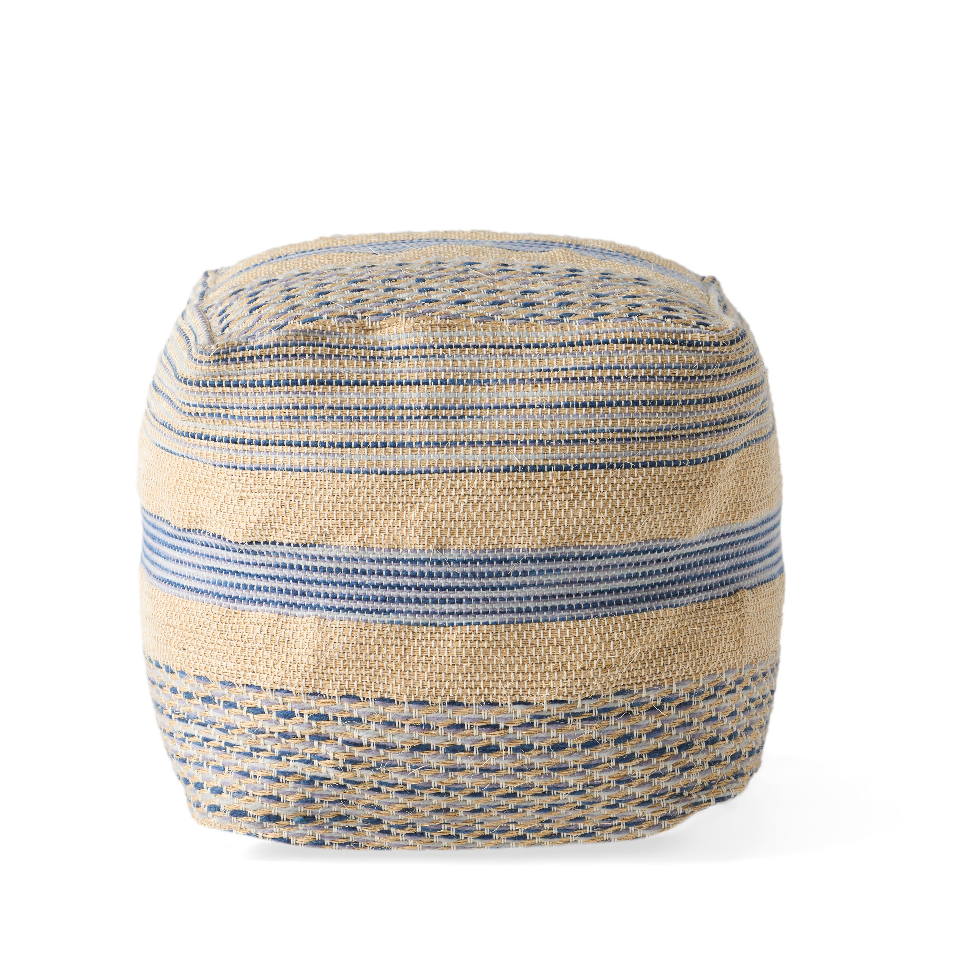 Lola Boho Handcrafted Fabric Cube Pouf