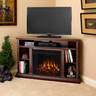 Real Flame Churchill 51 in. Corner Media Console Electric Fireplace in Dark Espresso 3750E-DE