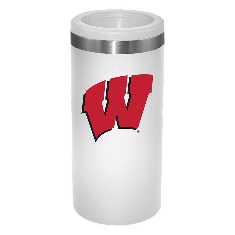 Wisconsin Badgers Team Logo 12oz. Slim Can Holder