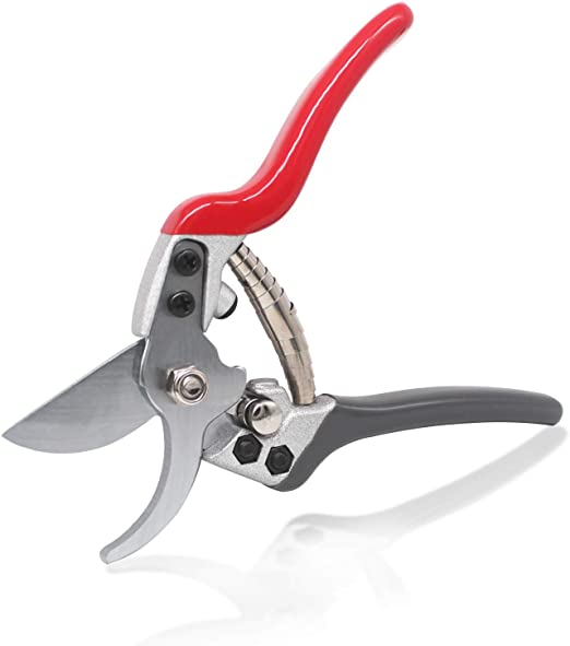 KALIM 7” Gardening Pruning Shears, Professional Bypass Hand Pruner with Heavy Duty SK5 Stainless Steel Blade, Soft Cushion Grip Handle Clippers for Plants, Gardening, Trimming, Garden Tools