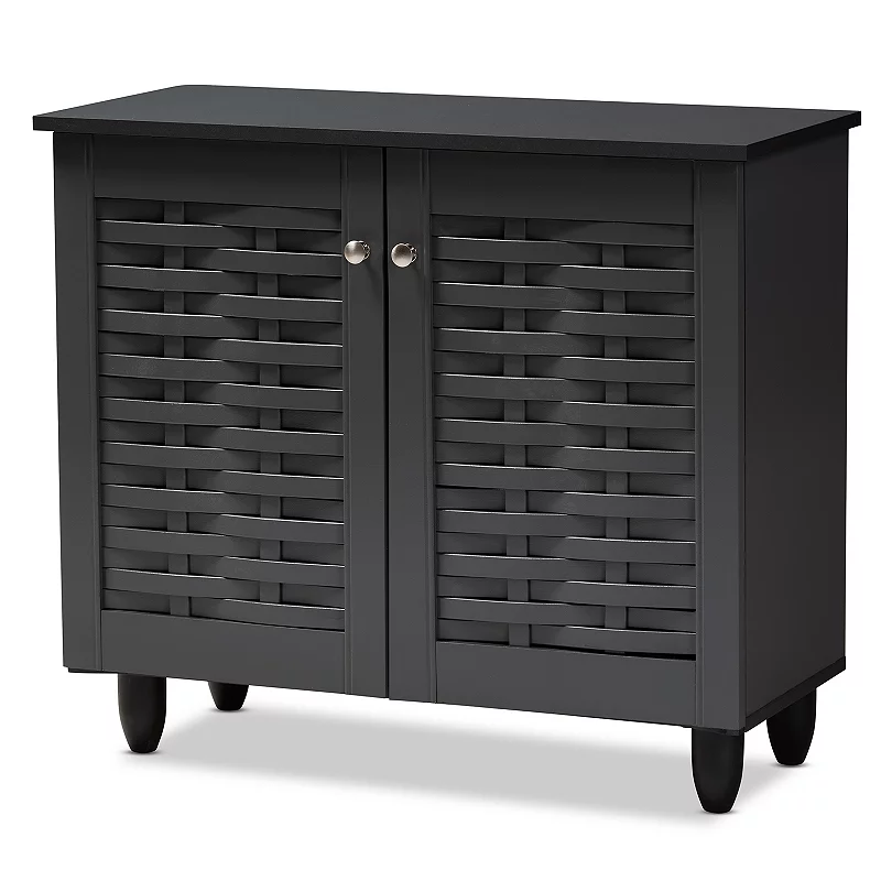 Baxton Studio Winda Charcoal Shoe Cabinet