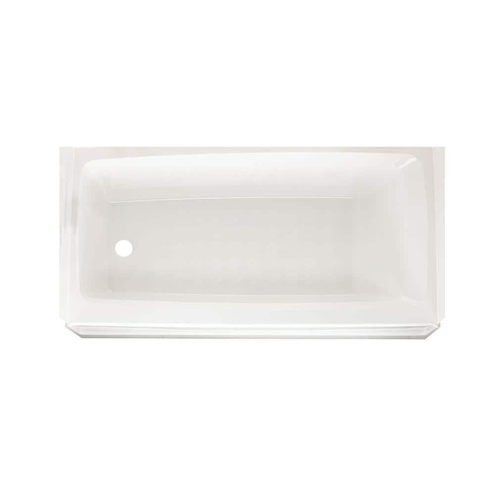 Swan 60 in Fiberglass Left Drain Rectangular Alcove Bathtub in White