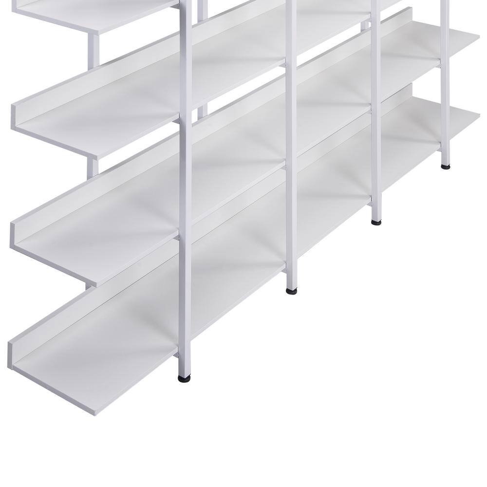 Harper  Bright Designs 70.9 in. H x 70.9 in. W White Industrial Style 5 Tier Open Bookshelf with Metal Frame FSX005AAK