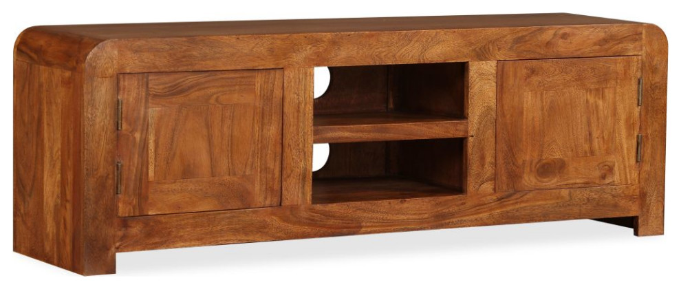 vidaXL TV Stand TV Unit Sideboard TV Console Solid Wood with Honey Finish   Rustic   Entertainment Centers And Tv Stands   by vidaXL LLC  Houzz