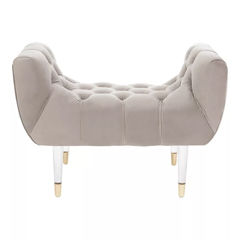 Safavieh Eugenie Tufted Velvet Acrylic Bench