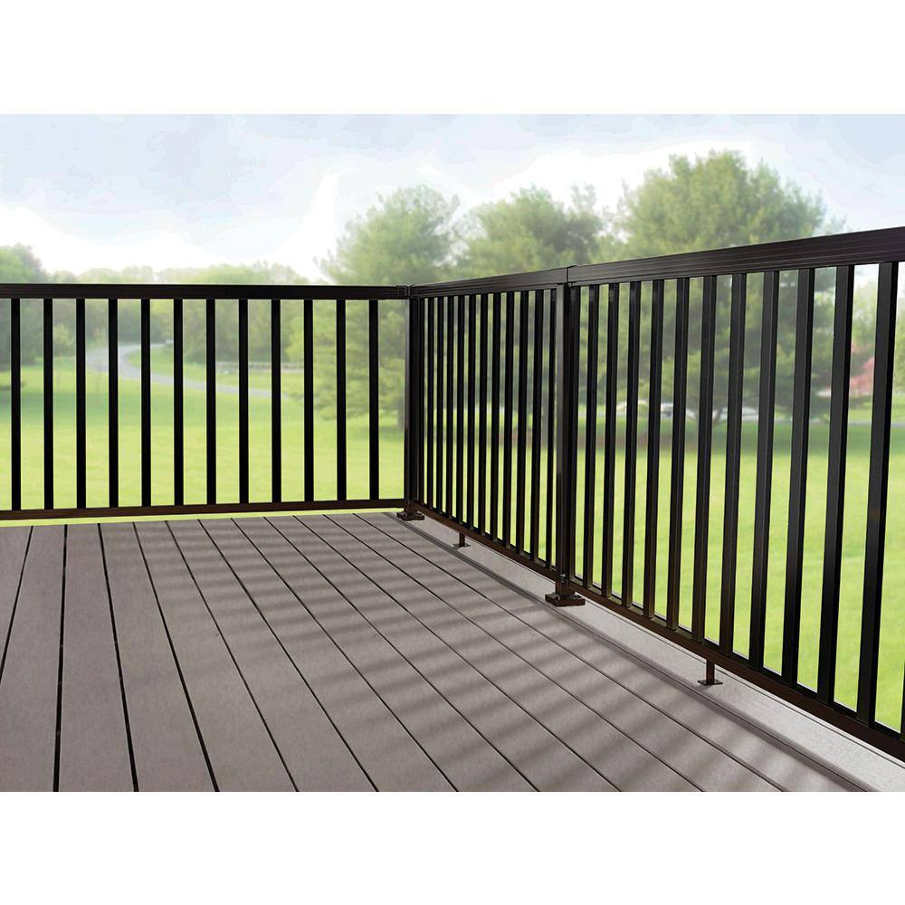 Peak Aluminum Railing 6 ft. Black Aluminum Deck Railing Wide Picket and Spacer Kit 50311