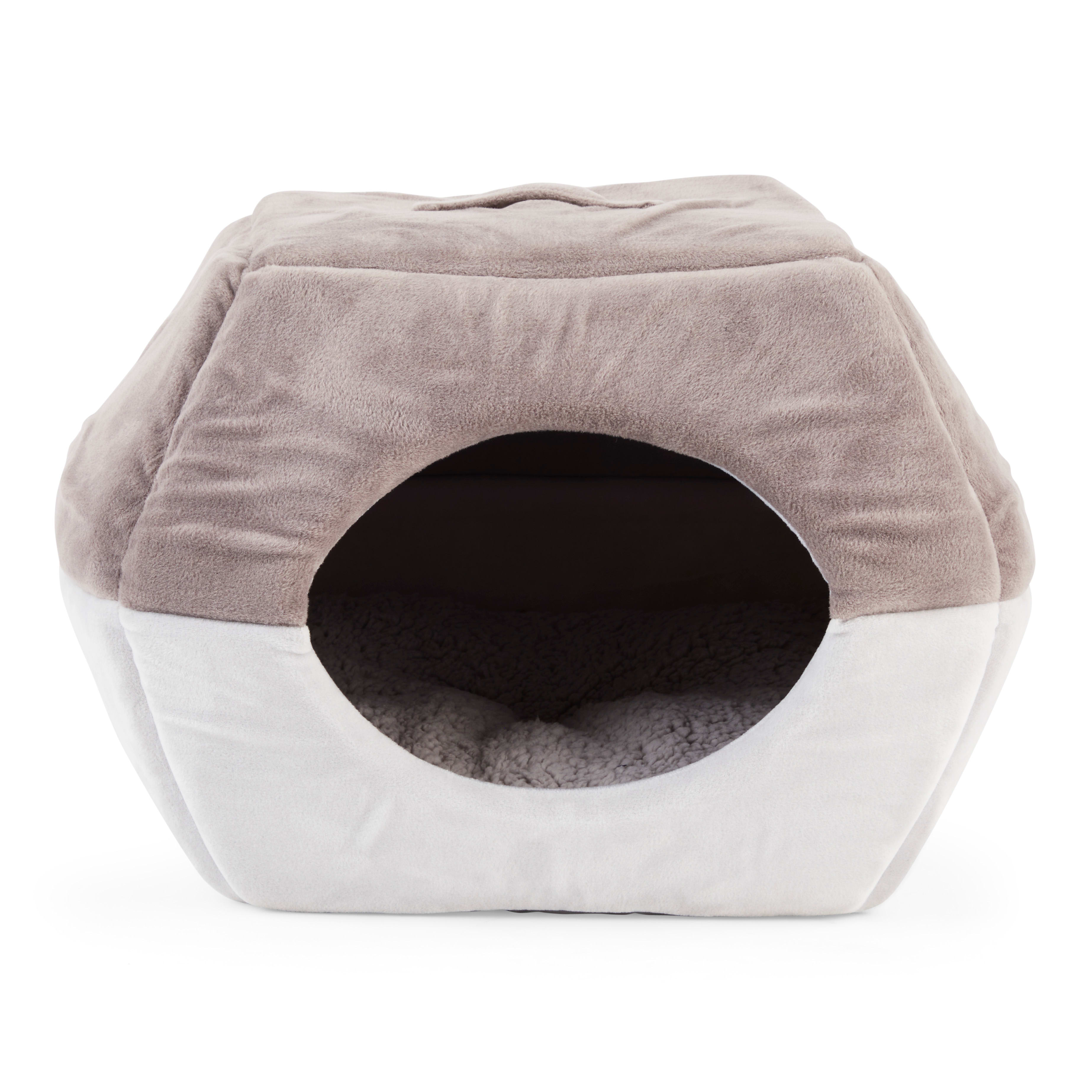 EveryYay Snooze Fest Grey 2-in-1 Convertible Cat Bed， 16