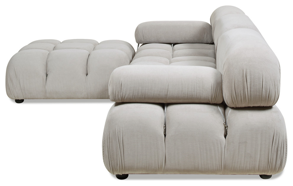 Marcel 109.5 quotModular Modern 4 Piece Reversible Sectional Sofa   Transitional   Sectional Sofas   by Jennifer Taylor Home  Houzz