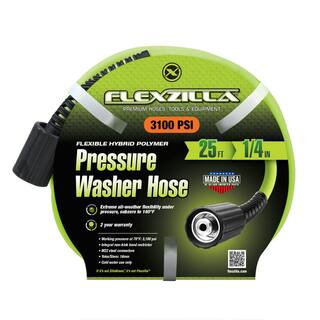 Flexzilla 14 in. x 25 ft. 3100 PSI Pressure Washer Hose with M22 Fittings HFZPW3425M