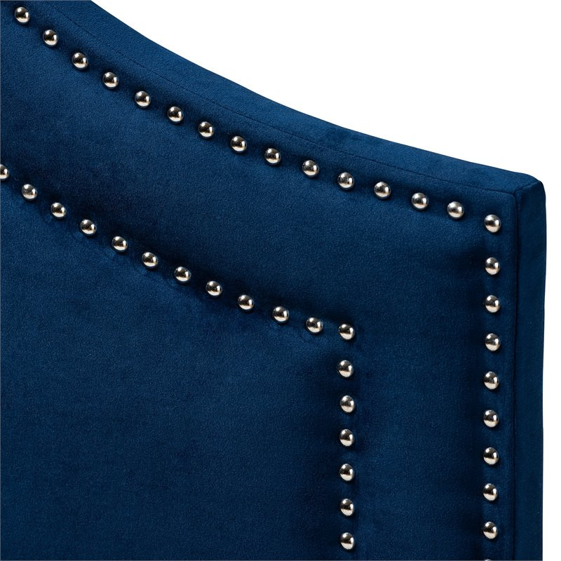 Baxton Studio Avignon Velvet and Wood Queen Headboard in Navy Blue   Transitional   Headboards   by Fratantoni Lifestyles  Houzz