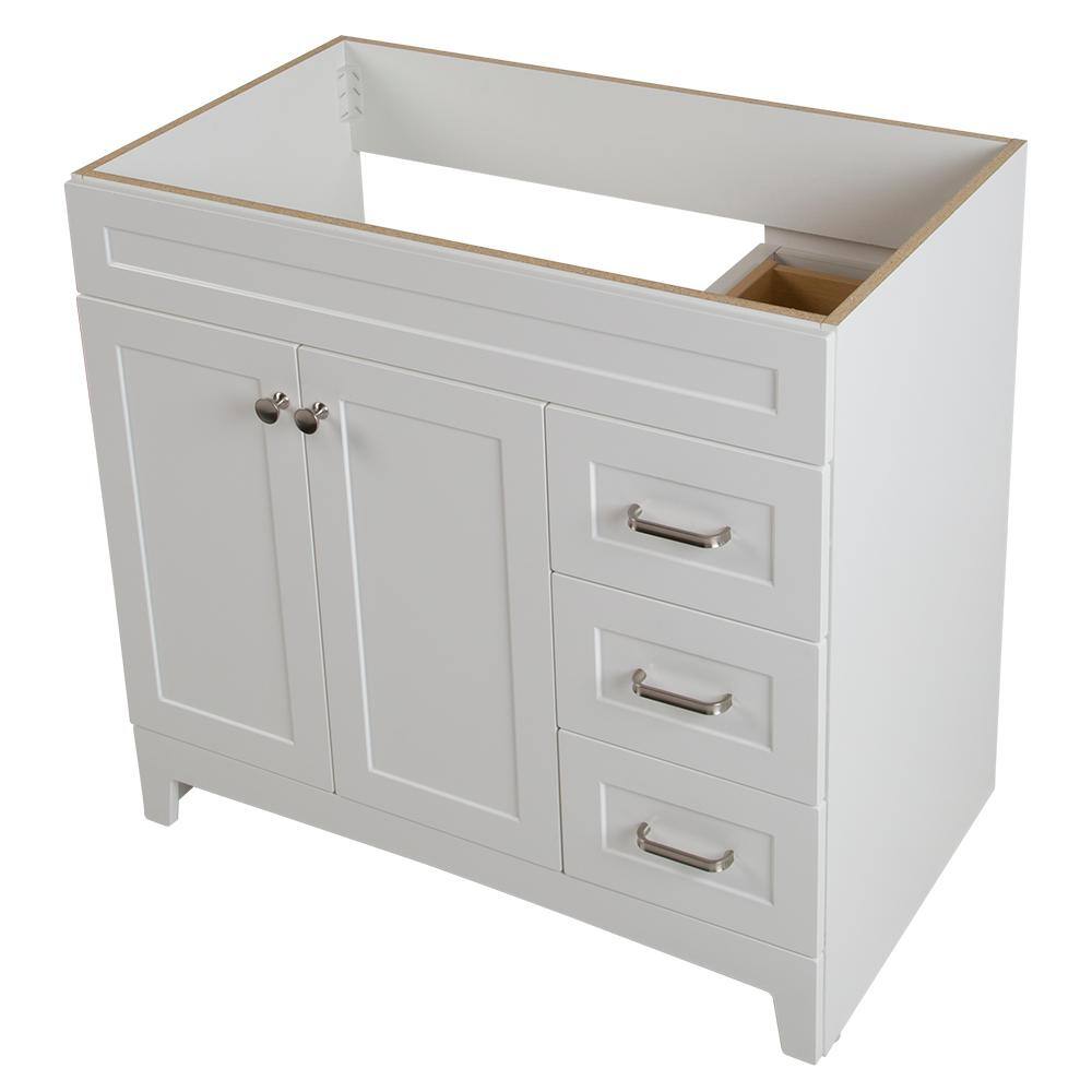 Home Decorators Collection Thornbriar 36.0 in. W x 21.5 in. D x 34.2 in. H Bath Vanity Cabinet without Top in Polar White TB3621-WH