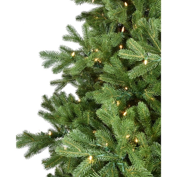 Fraser Hill Farm 8ft. Asheville Pine Artificial Christmas Tree with Warm White LED Lights and Remote Control